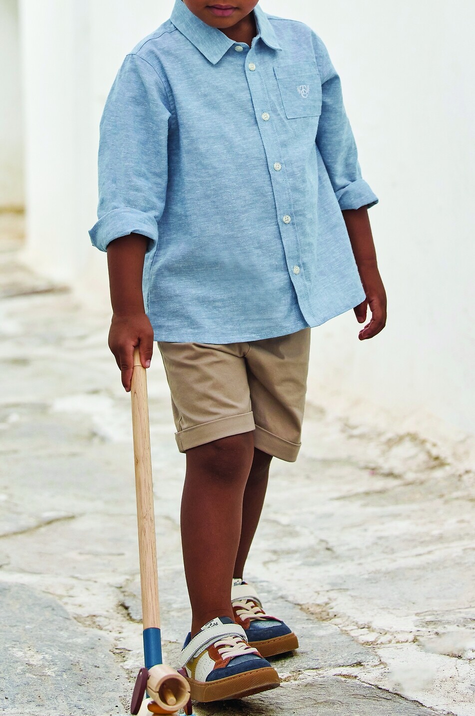 TARTINE ET CHOCOLAT Baby cotton long-sleeve shirt Baby LIGHT BLUE 3