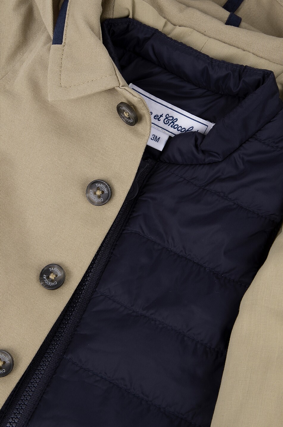 TARTINE ET CHOCOLAT Short hooded baby trench coat Baby Light beige 3