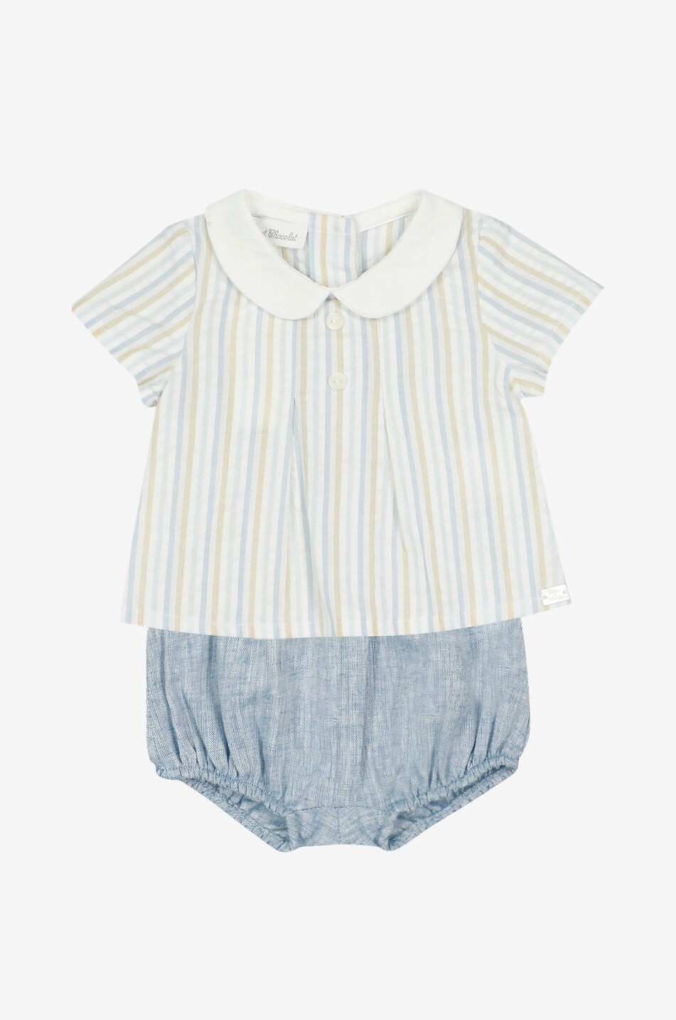 TARTINE ET CHOCOLAT Baby striped polo shirt and bloomers setq Baby LIGHT BLUE 1