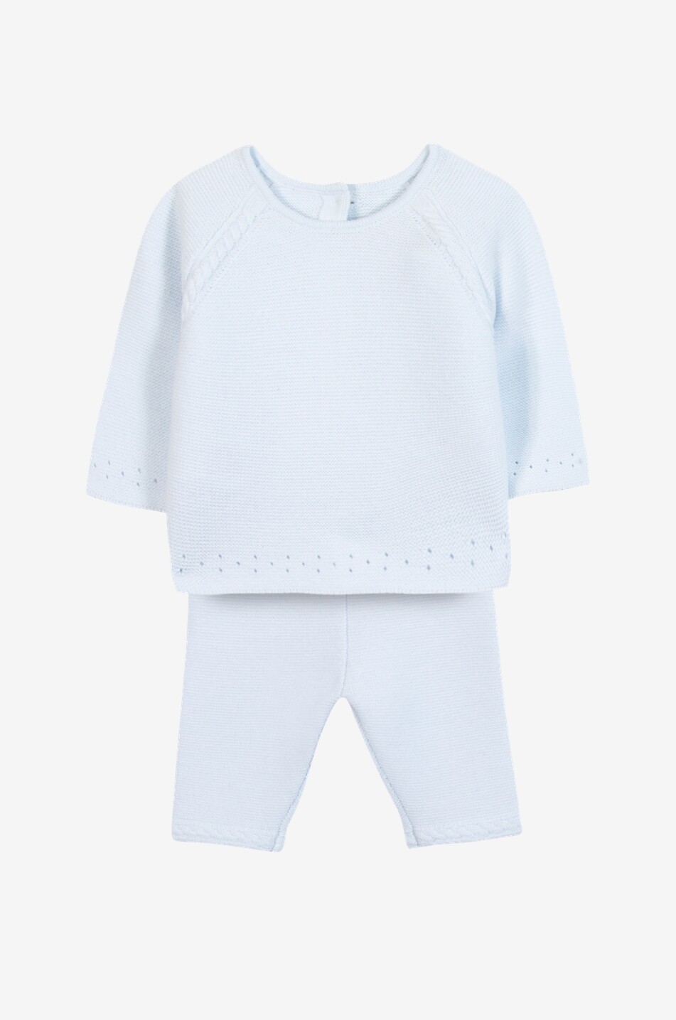 Ensemble pull et pantalon en coton point mousse bébé