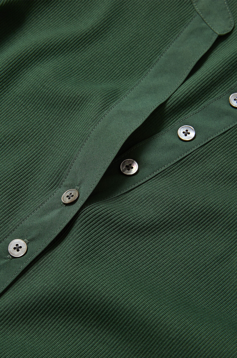 VERONICA BEARD Top à manches bouffantes en jersey côtelé Coralee Femme VERT FONCÉ 5