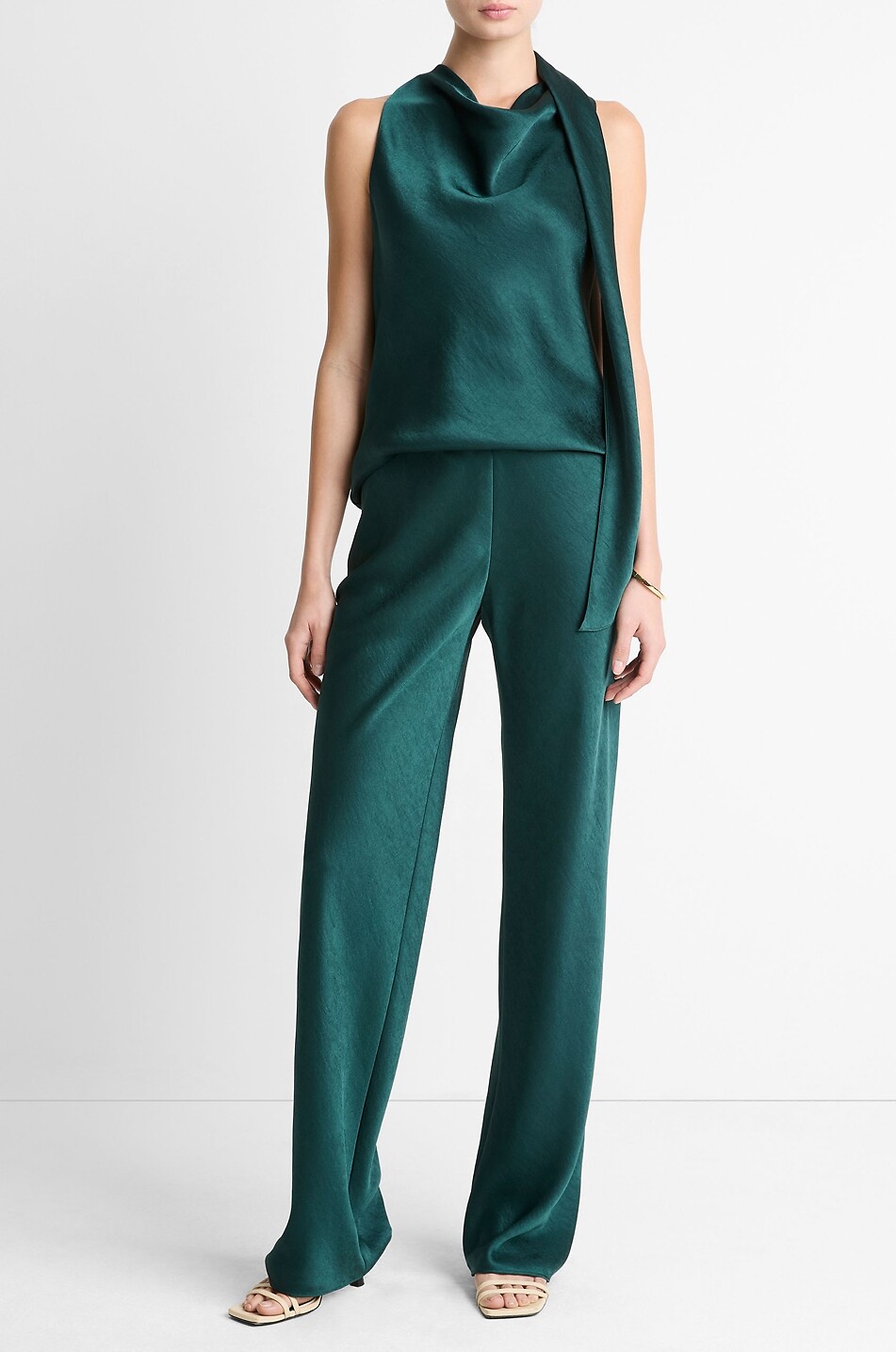VINCE Straight-leg trousers Women DARK GREEN 3