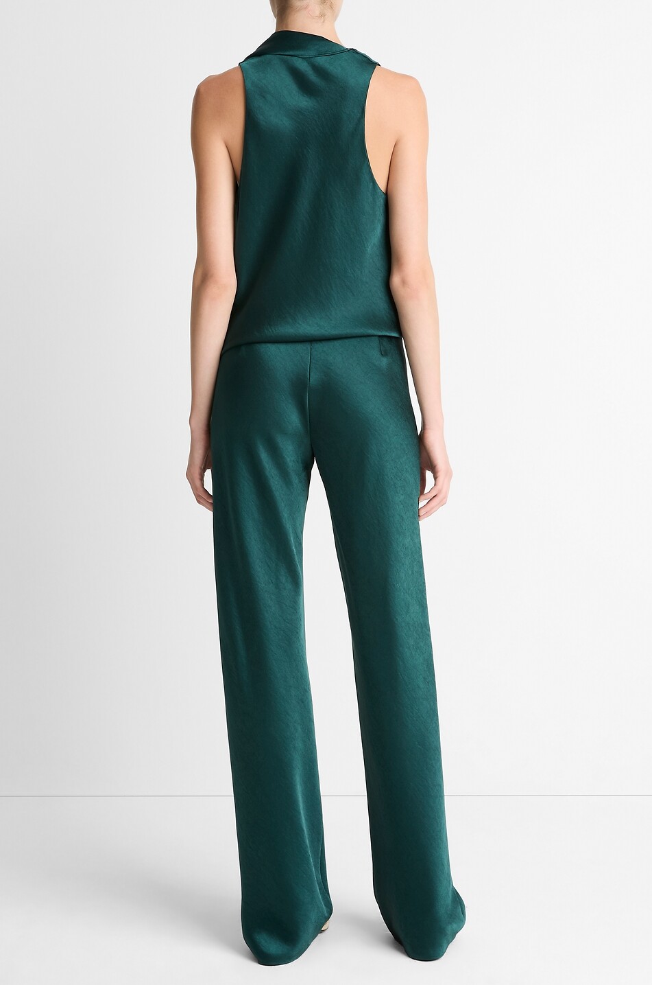 VINCE Straight-leg trousers Women DARK GREEN 4