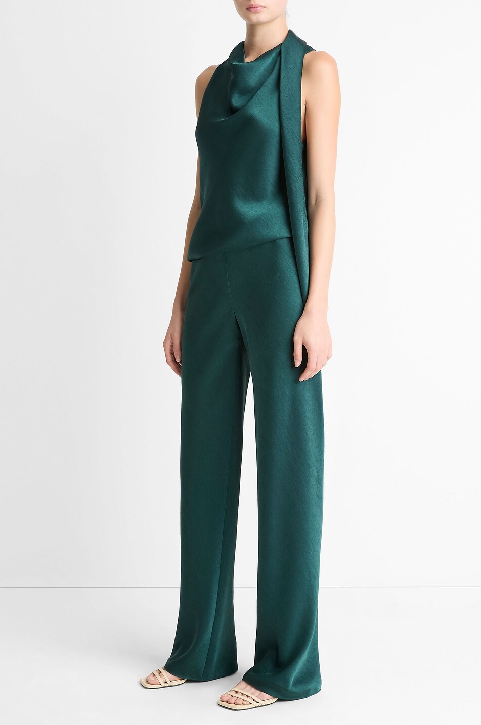 VINCE Straight-leg trousers Women DARK GREEN 5