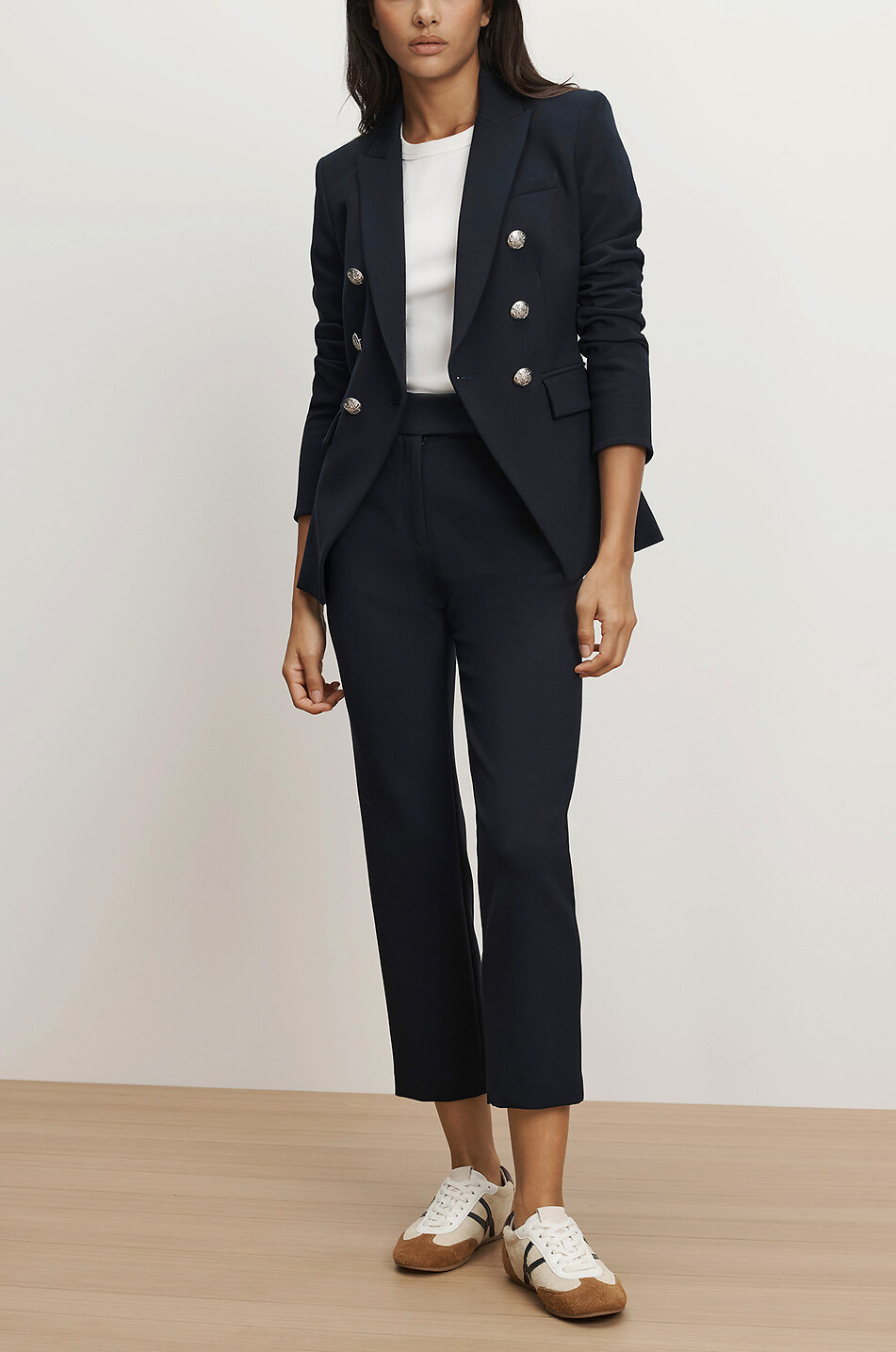 VERONICA BEARD Pantalon slim en jersey piqué Renzo Femme BLEU FONCE 5