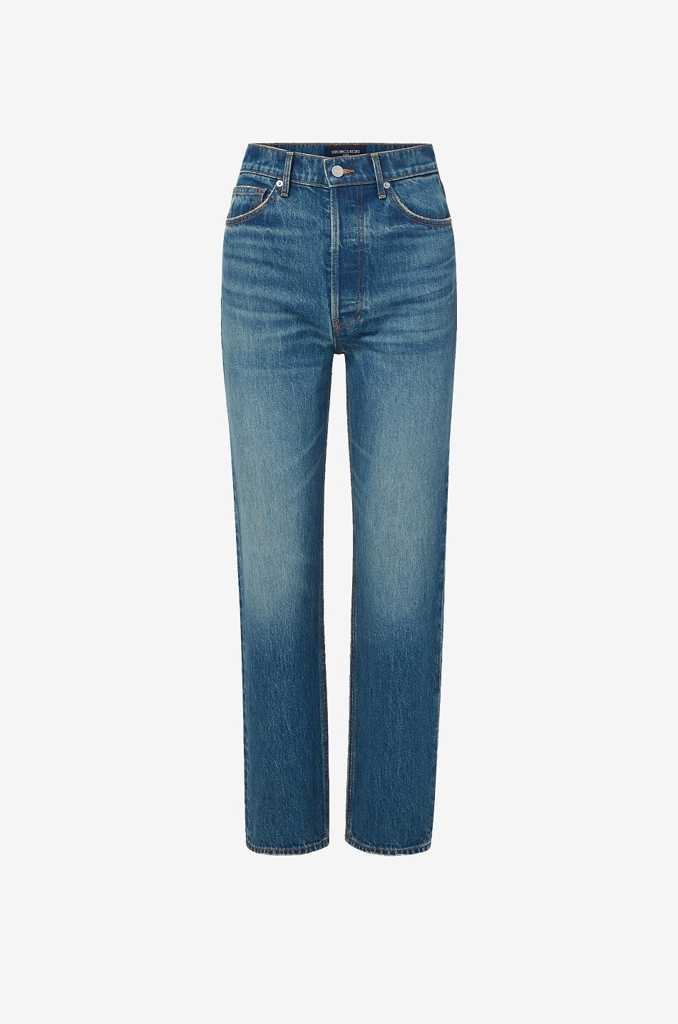 Gerade Jeans mit hoher Taille Daniela Medium-Wash