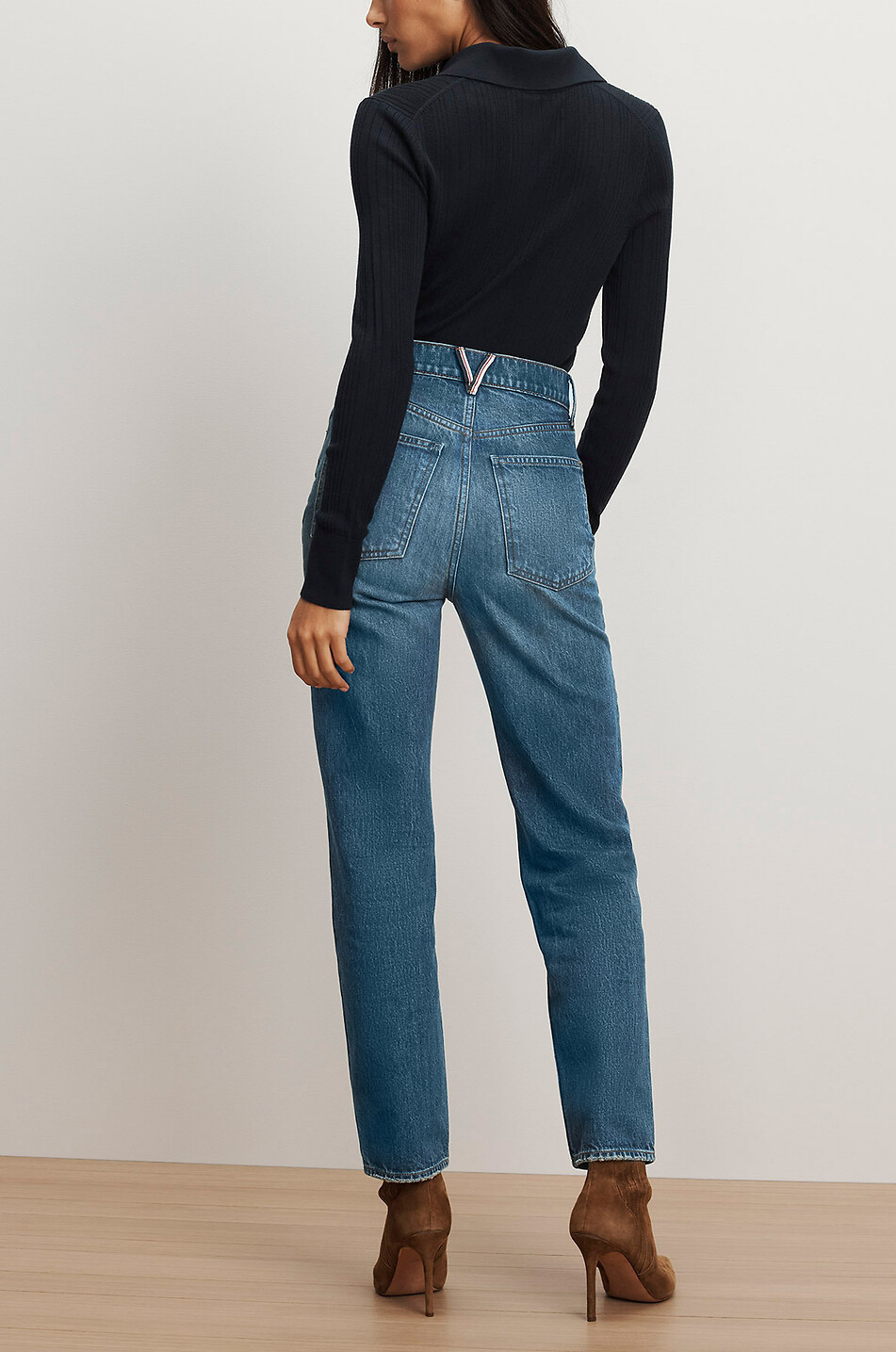 VERONICA BEARD Gerade Jeans mit hoher Taille Daniela Medium-Wash Damen BLAU 3