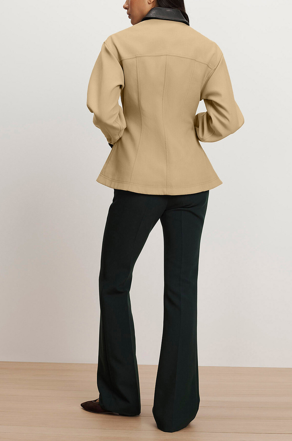 VERONICA BEARD Talla water-repellent canvas peplum jacket Women BEIGE 3