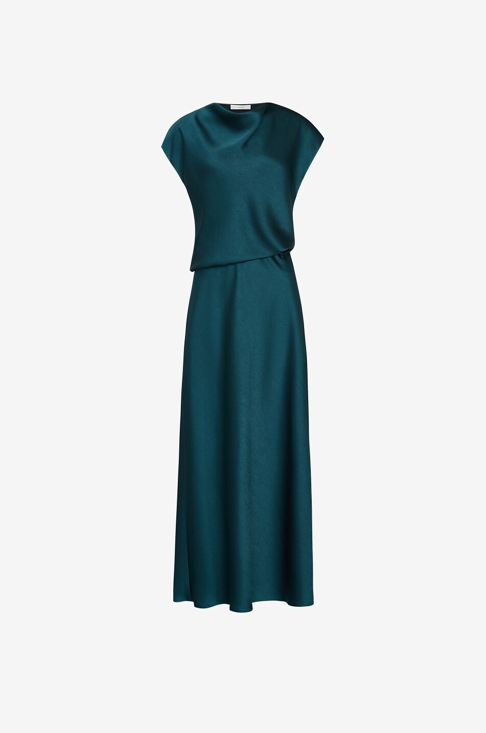 Draped satin cowl neck maxi dress - VINCE - DARK GREEN - Bongnie