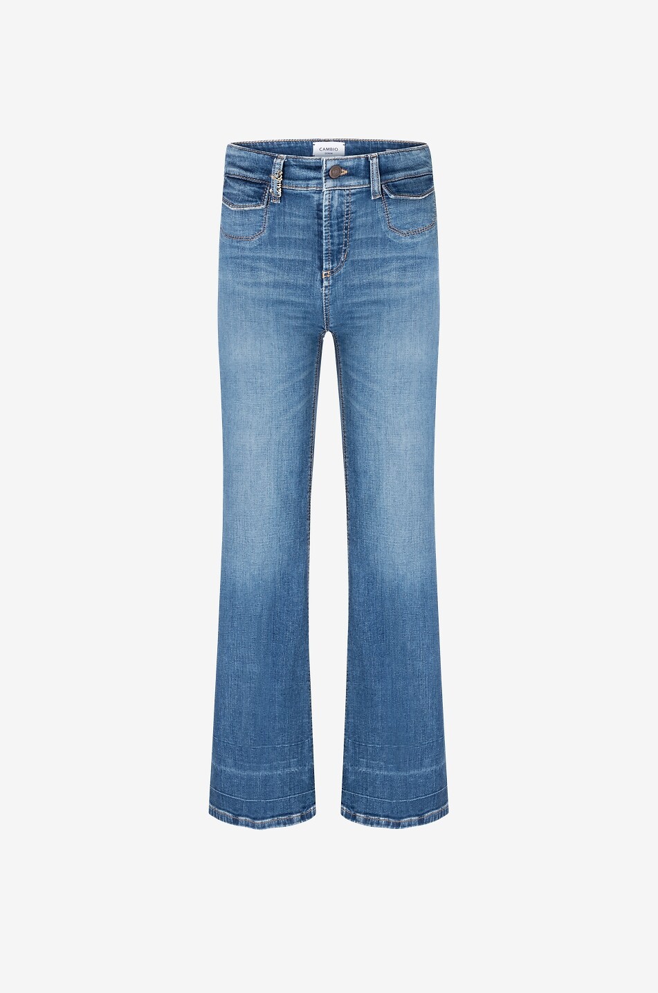 CAMBIO Fabienne faded bootcut jeans with metal signature logo detail Women BLUE 1