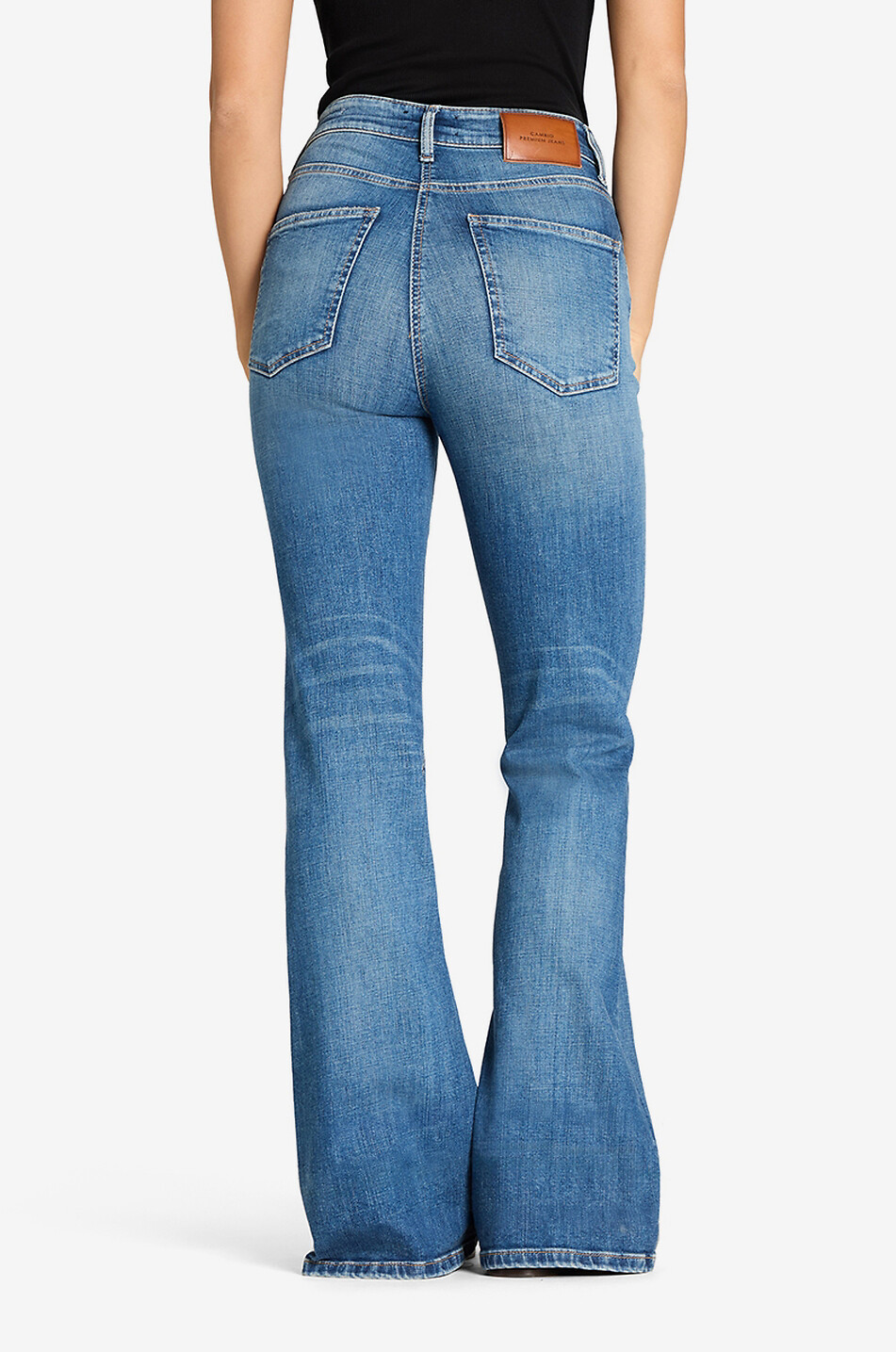 CAMBIO Fabienne faded bootcut jeans with metal signature logo detail Women BLUE 4