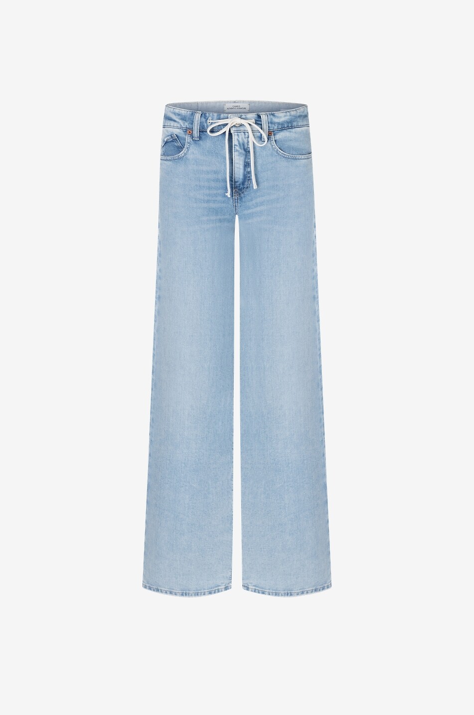 Baggy faded drawstring jeans