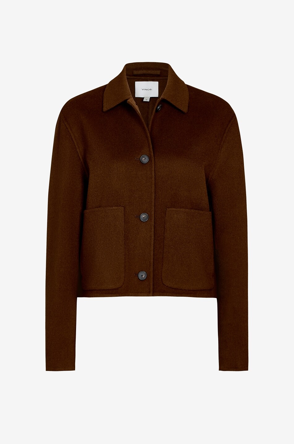 VINCE Geknöpfte Boxy-Hemdjacke aus Wolle und Kaschmir Damen BRAUN 1