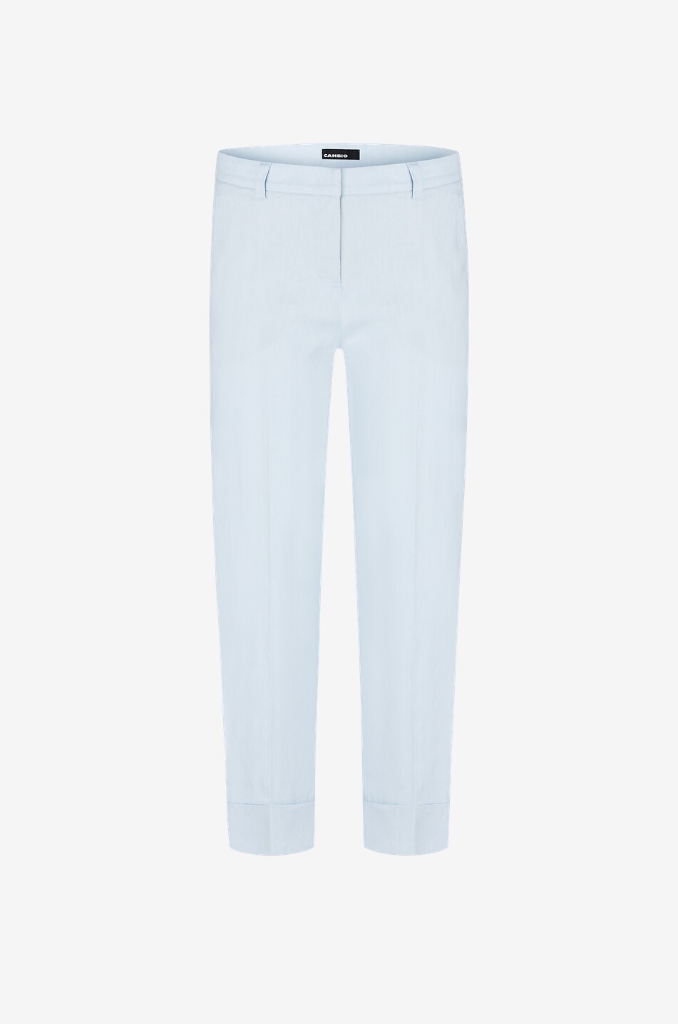 CAMBIO Krystal linen and cotton cropped carrot trousers Women LIGHT BLUE 1