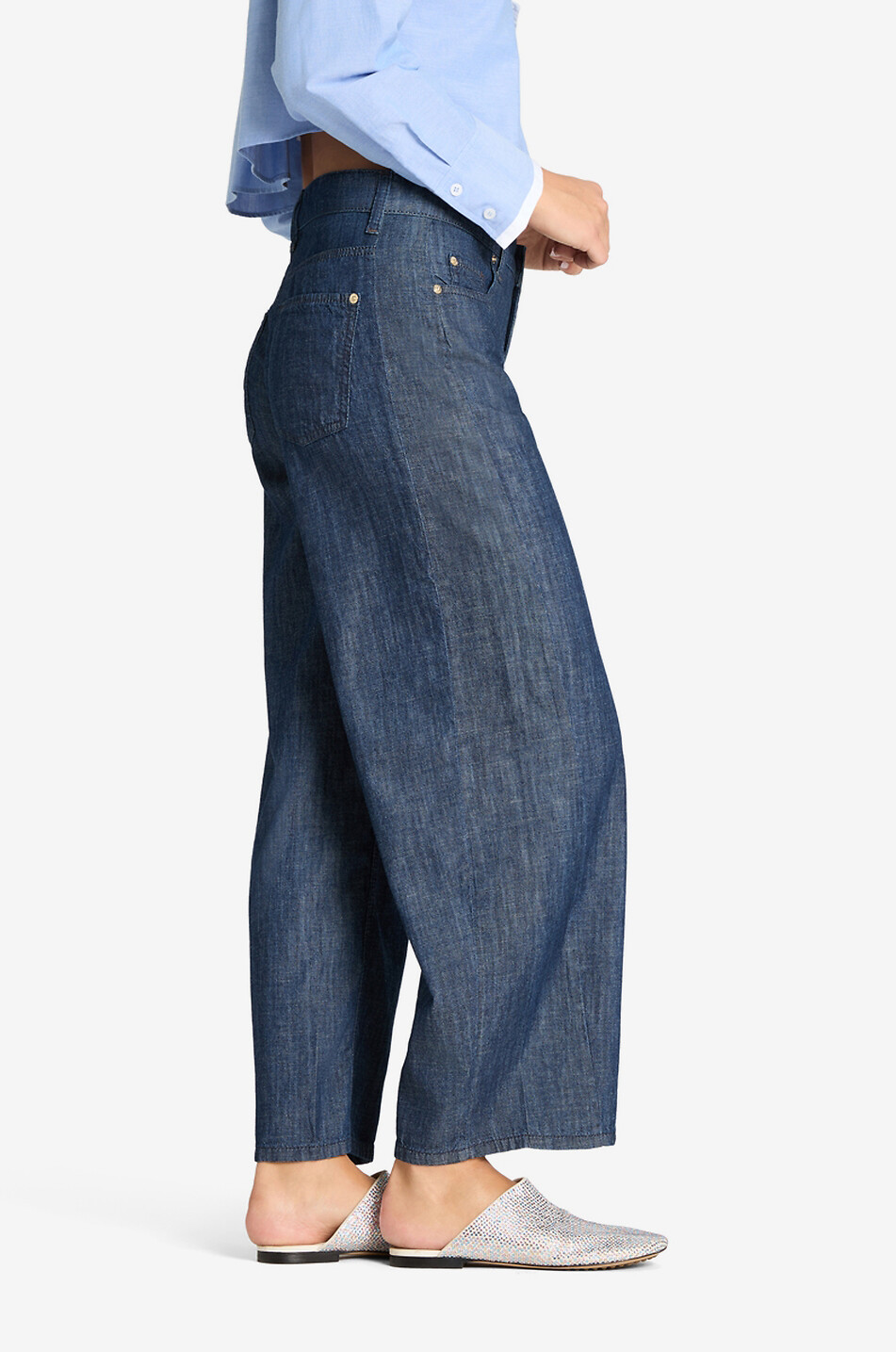 CAMBIO Oria wide-leg linen effect denim jeans Women BLUE 4