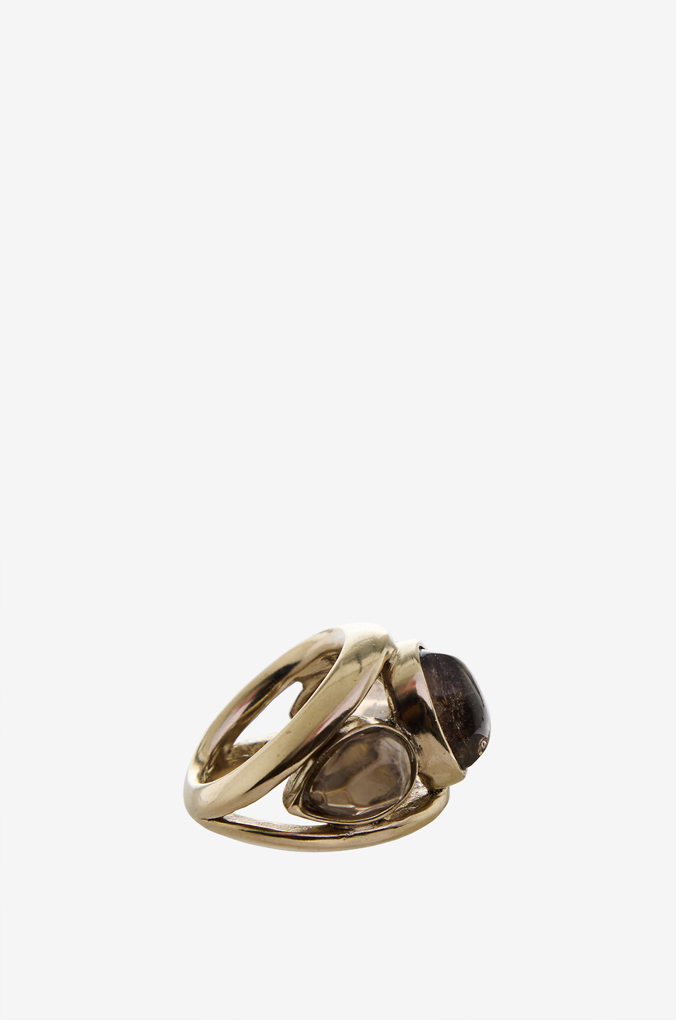 GOOSSENS Bague en bronze plaqué or et quartz fumés Femme JAUNE 2