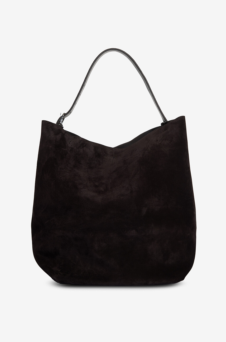 Belted suede tote bag