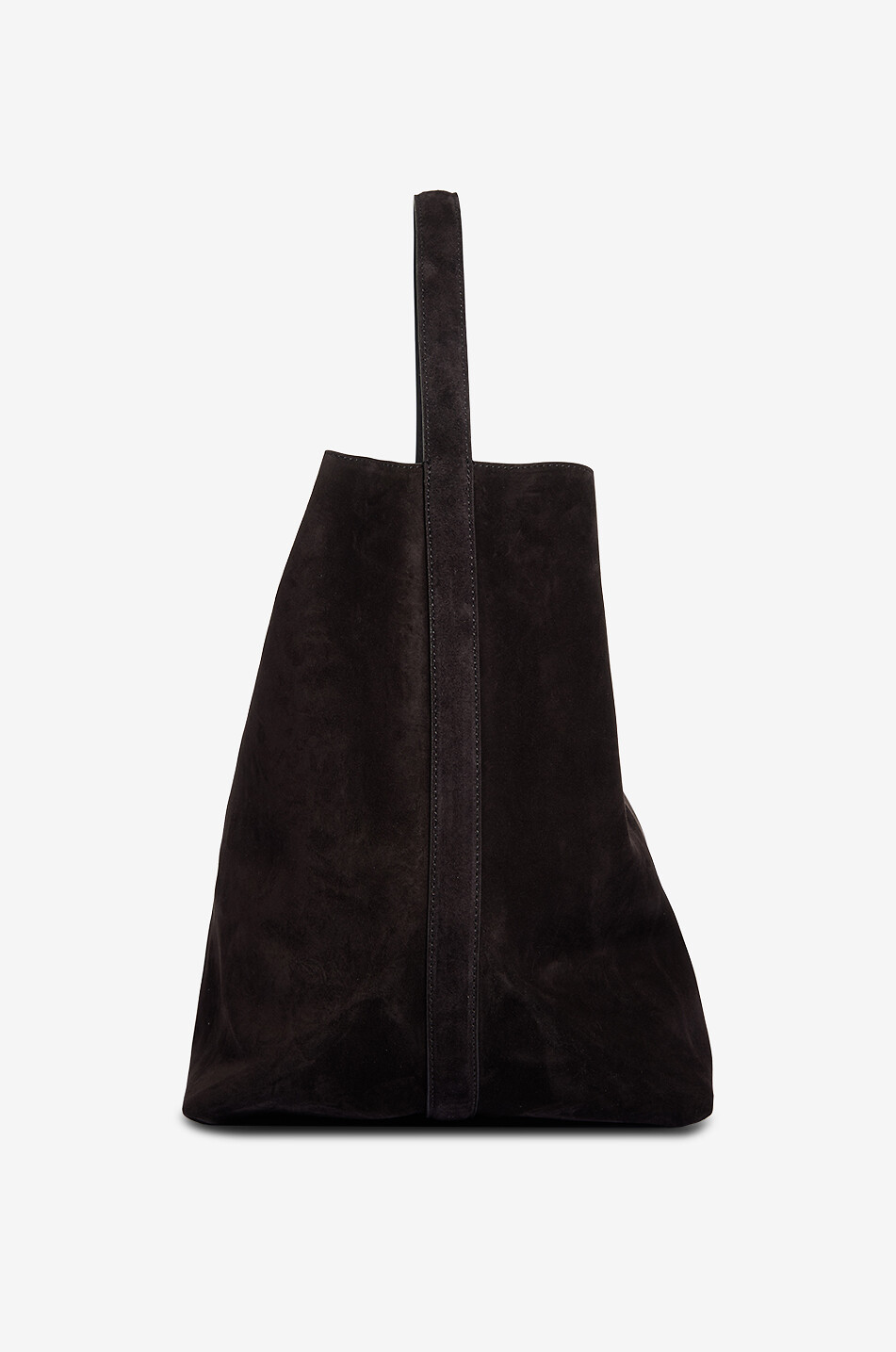 TOTEME Belted suede tote bag Women DARK BROWN 4
