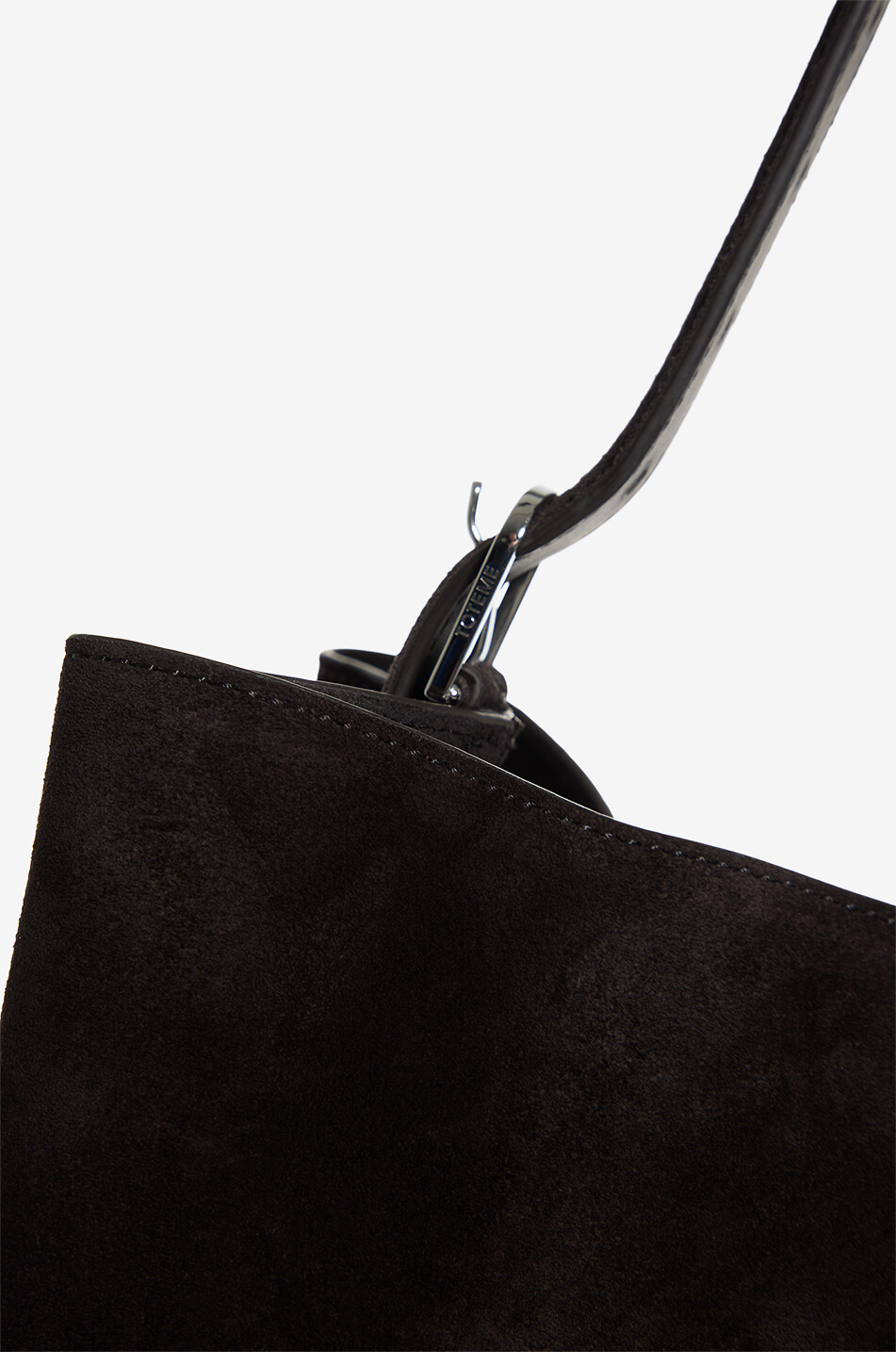 TOTEME Belted suede tote bag Women DARK BROWN 5