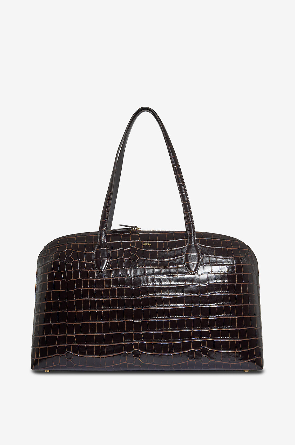 TOTEME Day croc embossed tote bag Women DARK BROWN 1