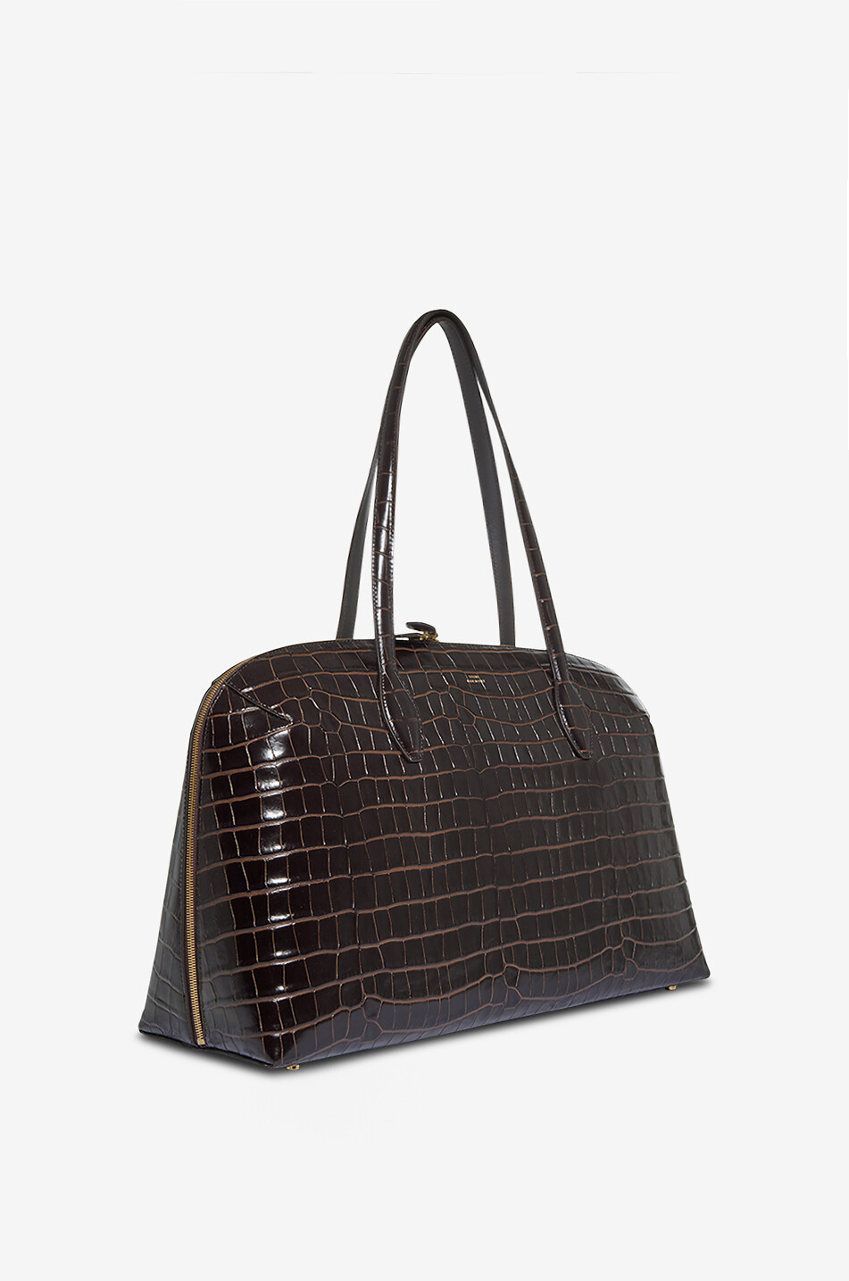 TOTEME Day croc embossed tote bag Women DARK BROWN 2