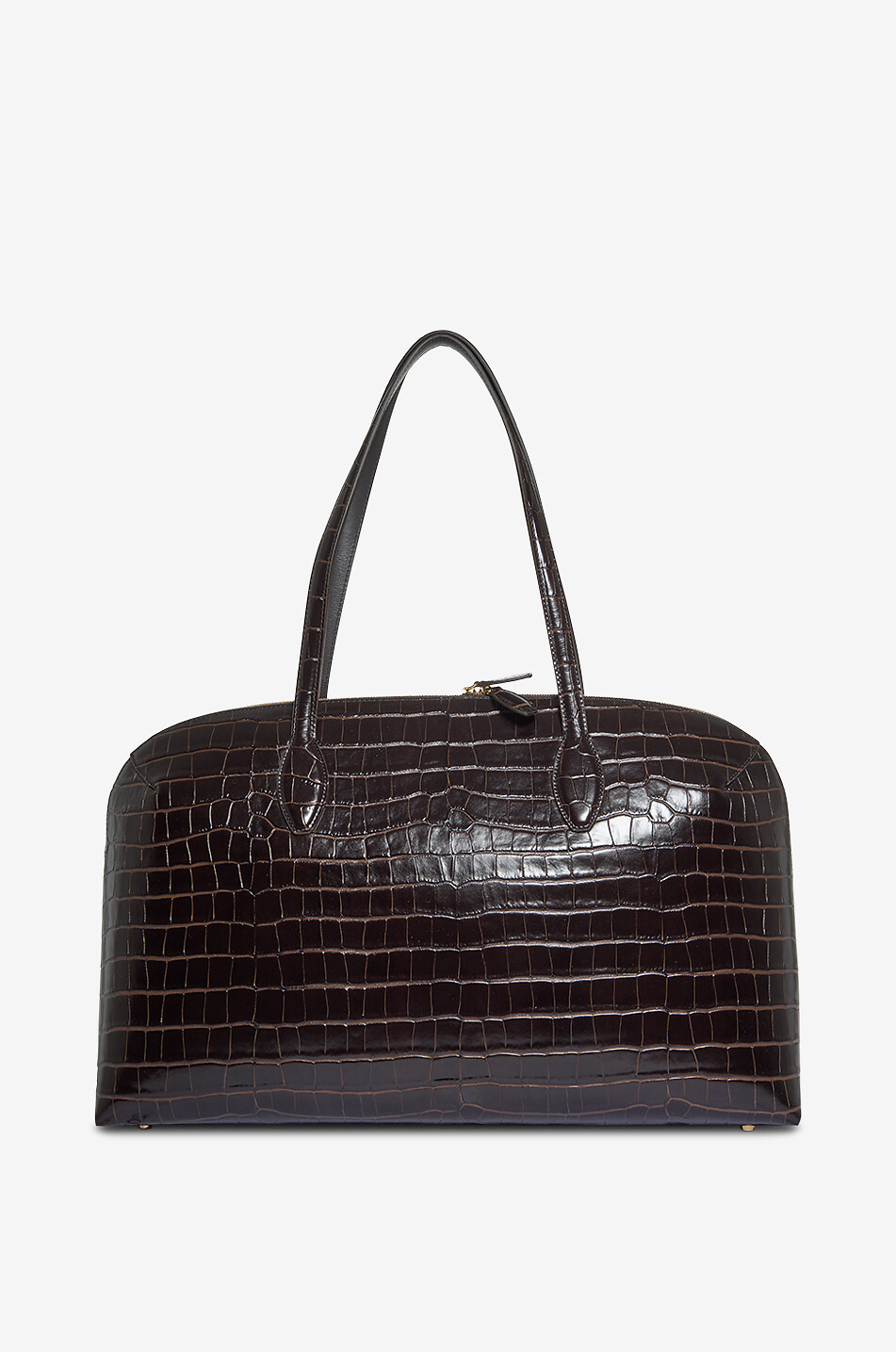 TOTEME Day croc embossed tote bag Women DARK BROWN 3
