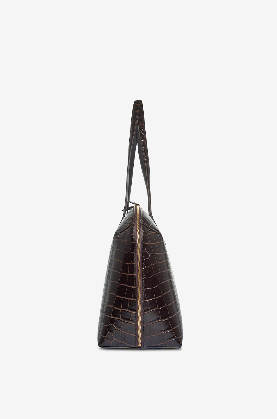 TOTEME Day croc embossed tote bag Women DARK BROWN 4