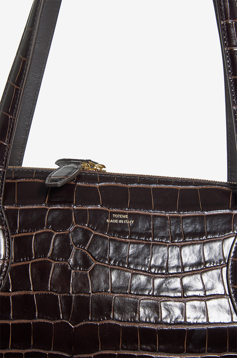 TOTEME Day croc embossed tote bag Women DARK BROWN 5