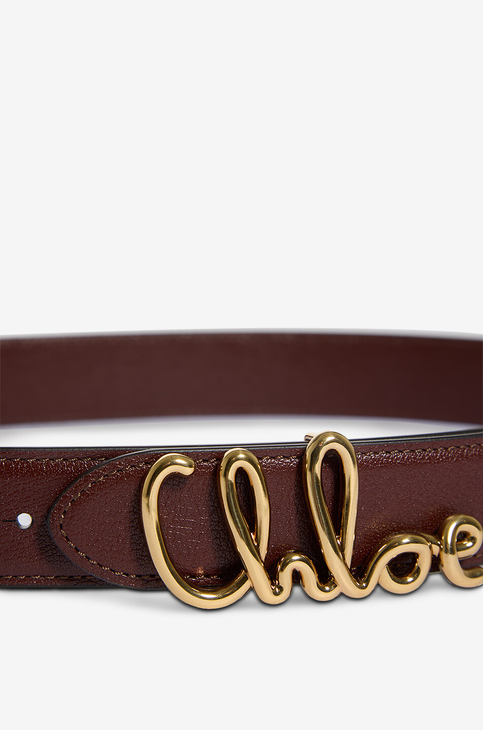 CHLOE Chloé Iconic smooth buffalo leather belt - 3 cm Women BROWN 2