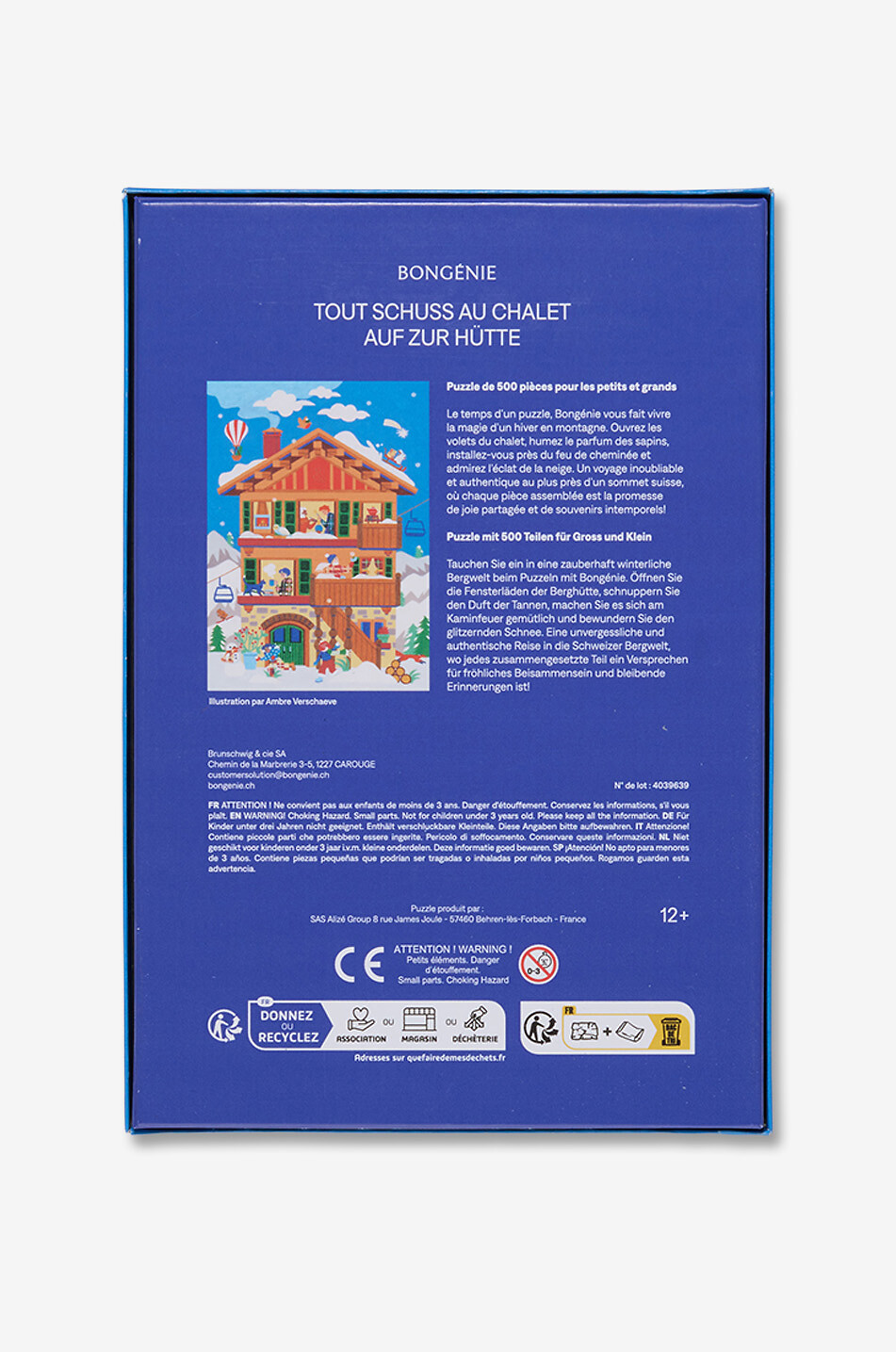 ALIZE GROUP Puzzle mit 500 Teilen Ab in die Hütte! Haus Farblos 2