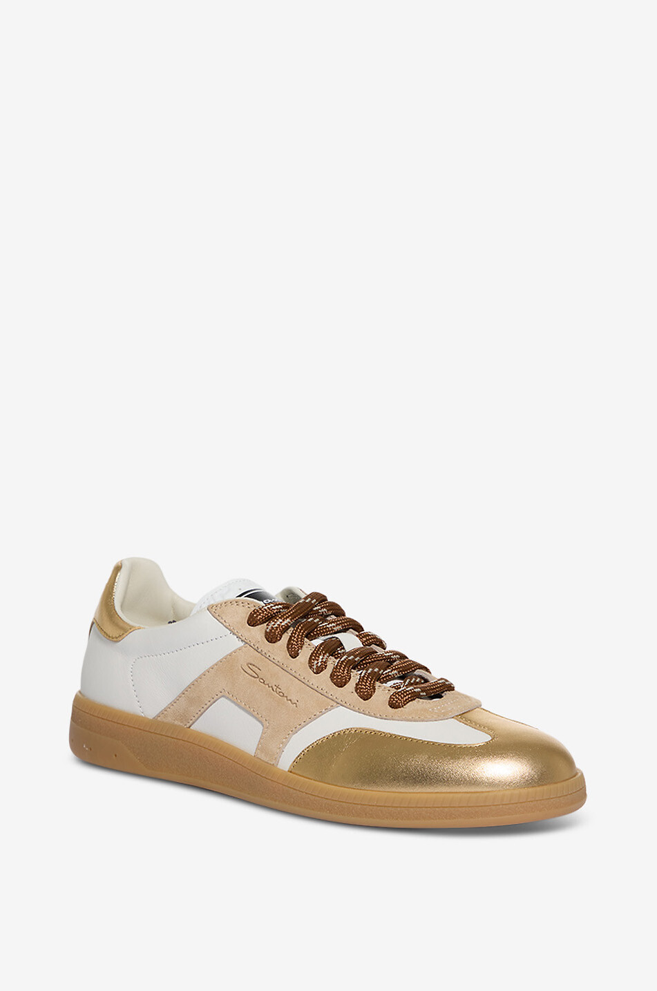 Niedrige Leder-Schnürsneakers mit Metallic-Detail DBS-Olympid