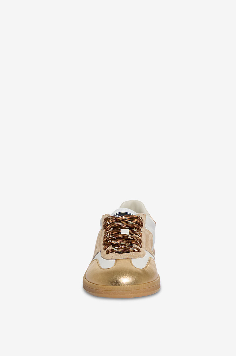 SANTONI Niedrige Leder-Schnürsneakers mit Metallic-Detail DBS-Olympid Damen GOLDEN 2