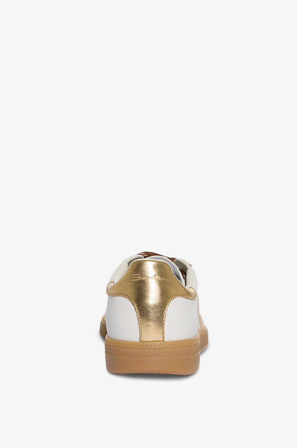 SANTONI Niedrige Leder-Schnürsneakers mit Metallic-Detail DBS-Olympid Damen GOLDEN 3