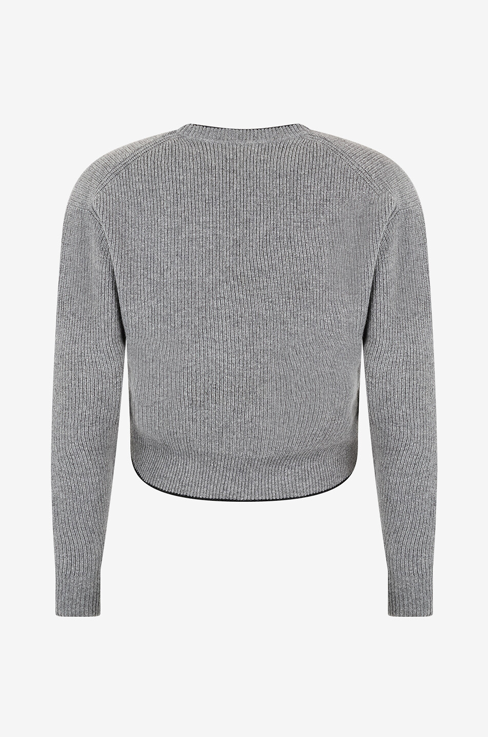 CHLOE Pull ajusté à col rond en laine et cachemire Chloé Encoeur Femme GRIS 2