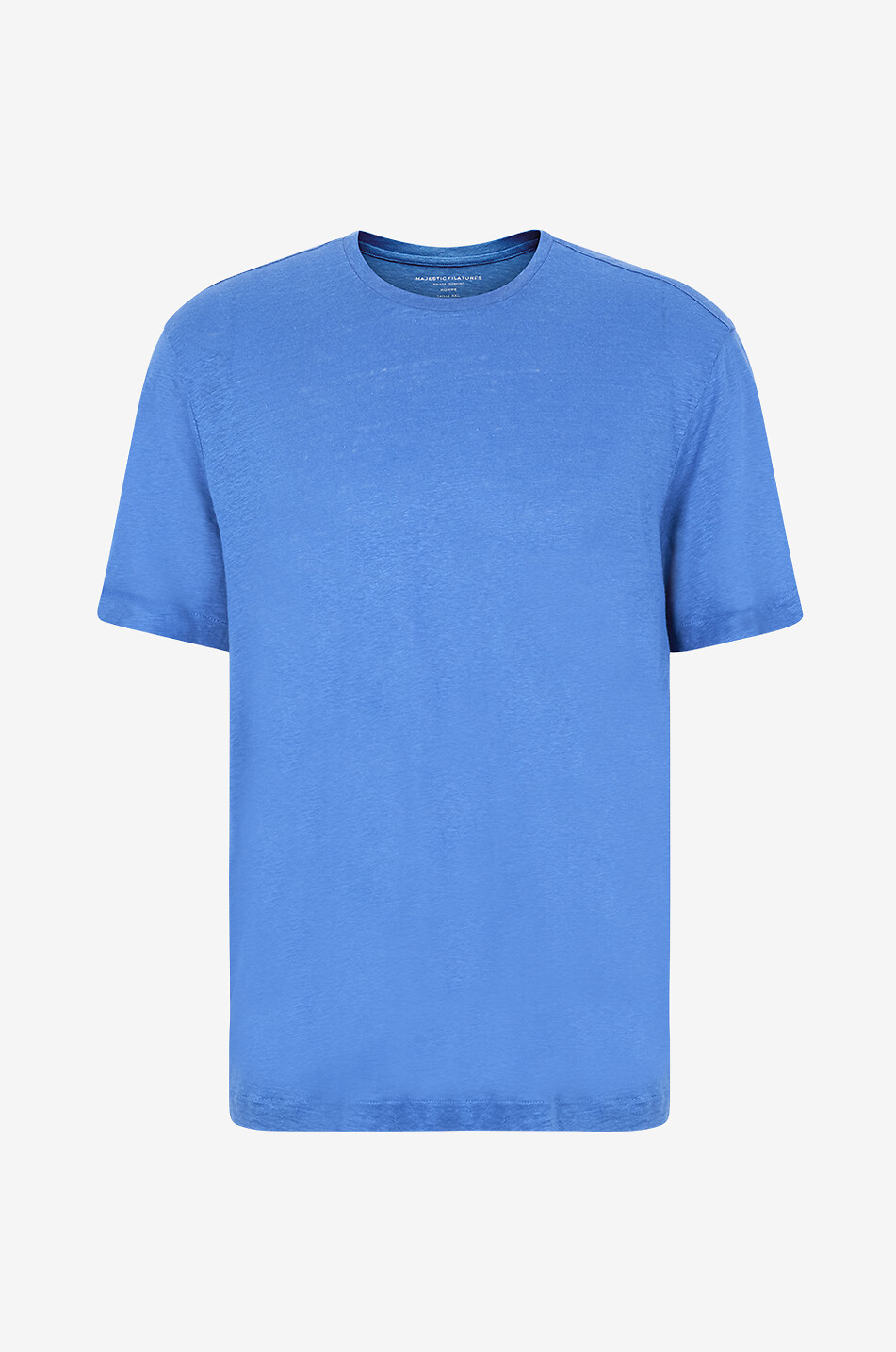 MAJESTIC FILATURES Round-neck linen jersey t-shirt Men BLUE 1