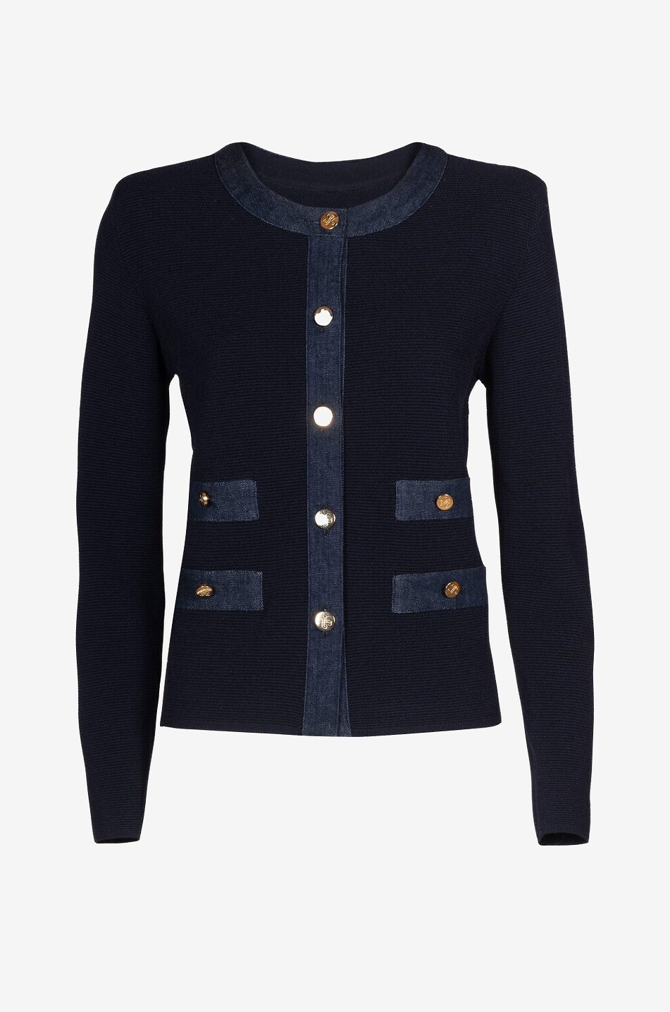 LUISA SPAGNOLI Cardigan mit Rundhalsausschnitt aus Strick Capotreno Damen DUNKELBLAU 1