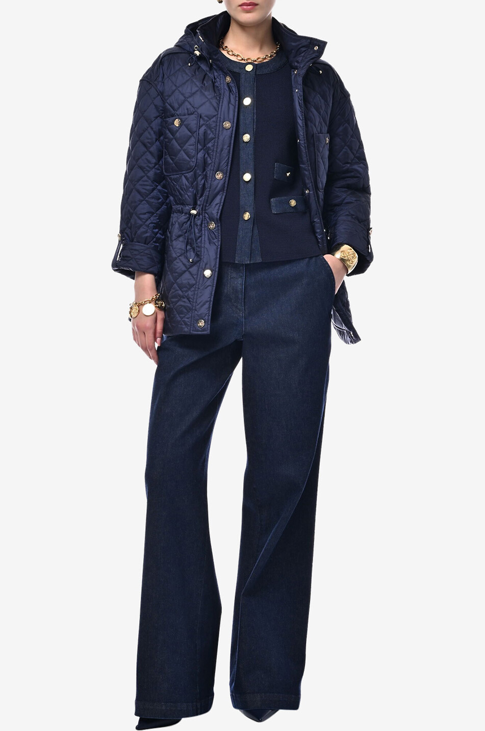 LUISA SPAGNOLI Cardigan mit Rundhalsausschnitt aus Strick Capotreno Damen DUNKELBLAU 4