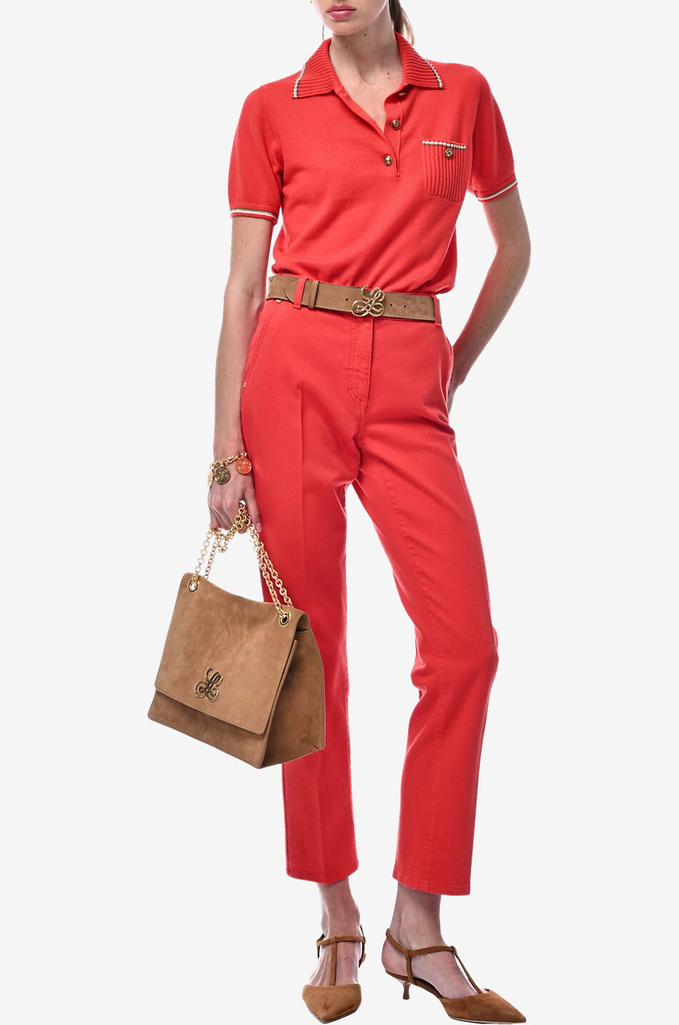 LUISA SPAGNOLI Gerade Hose aus Baumwolldenim Arôme Damen ORANGE 4