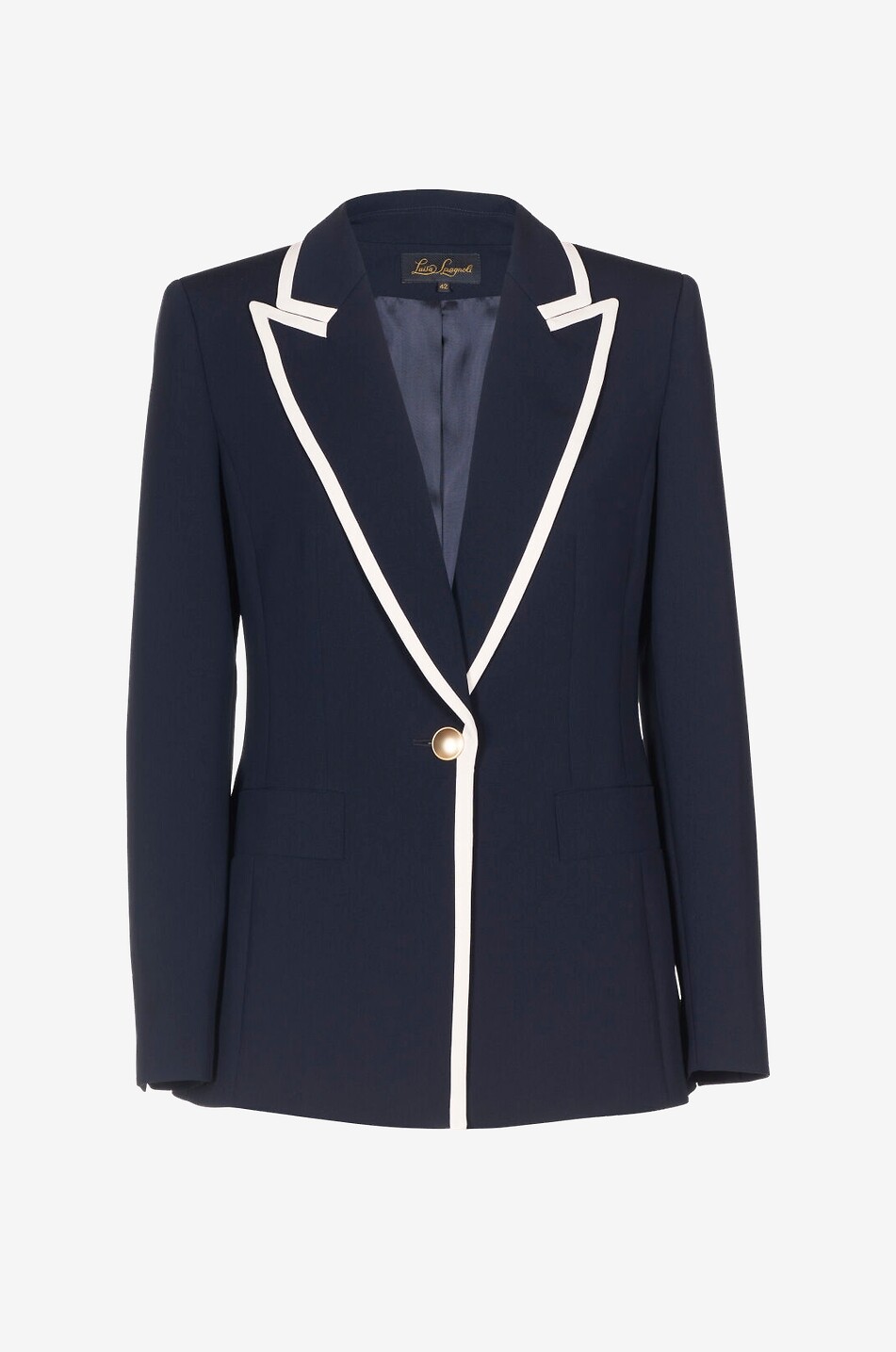 LUISA SPAGNOLI Velico single-breasted blazer with contrast trims Women DARK BLUE 1