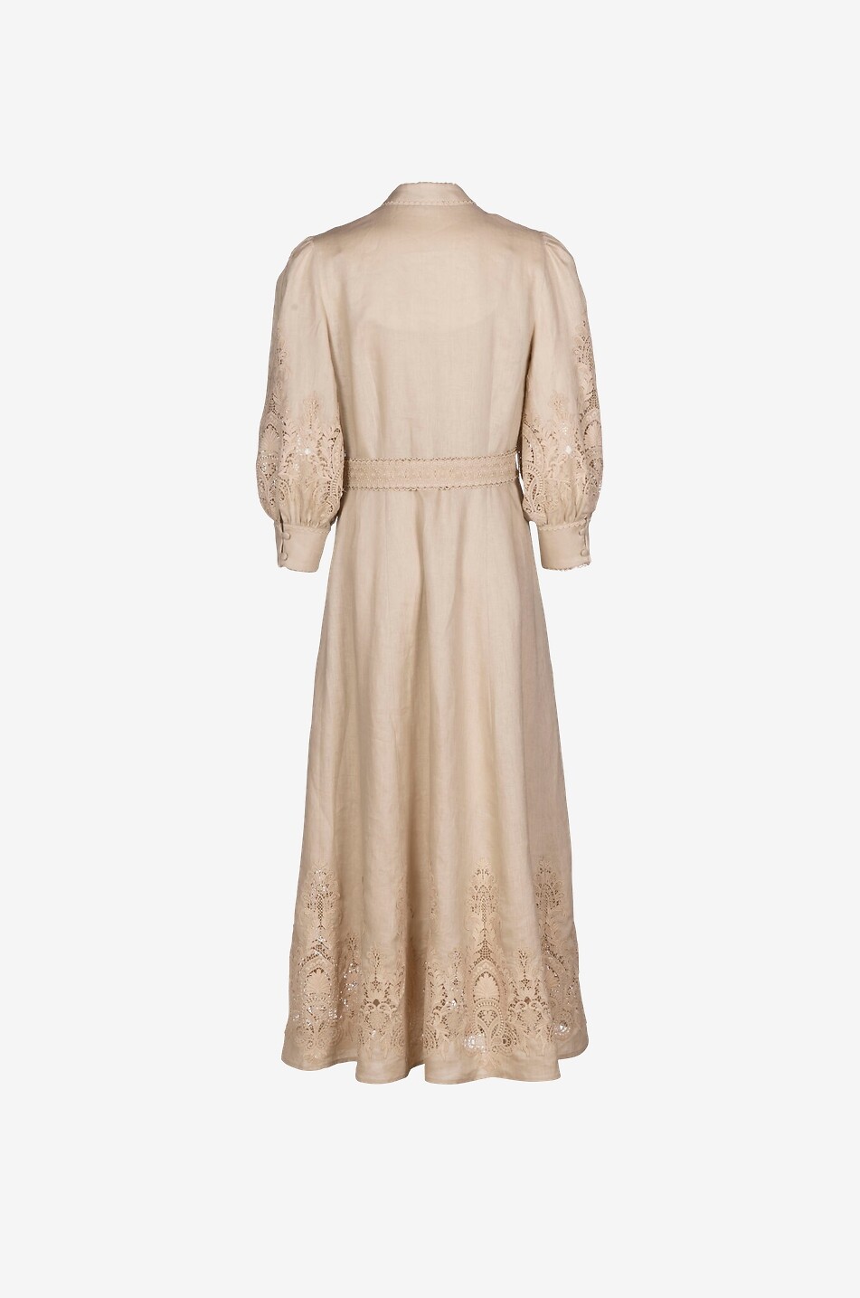 LUISA SPAGNOLI Provina linen puff-sleeved midi dress Women BEIGE 2
