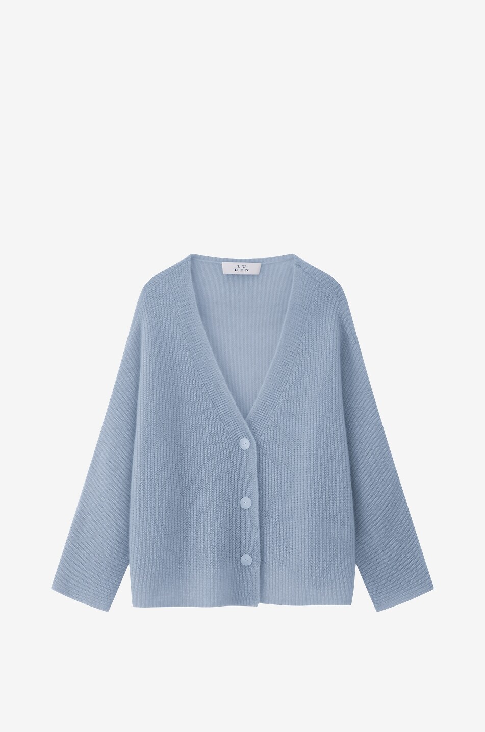 LU REN Cardigan à col V en cachemire et soie Yamabuki Femme BLEU CLAIR 1