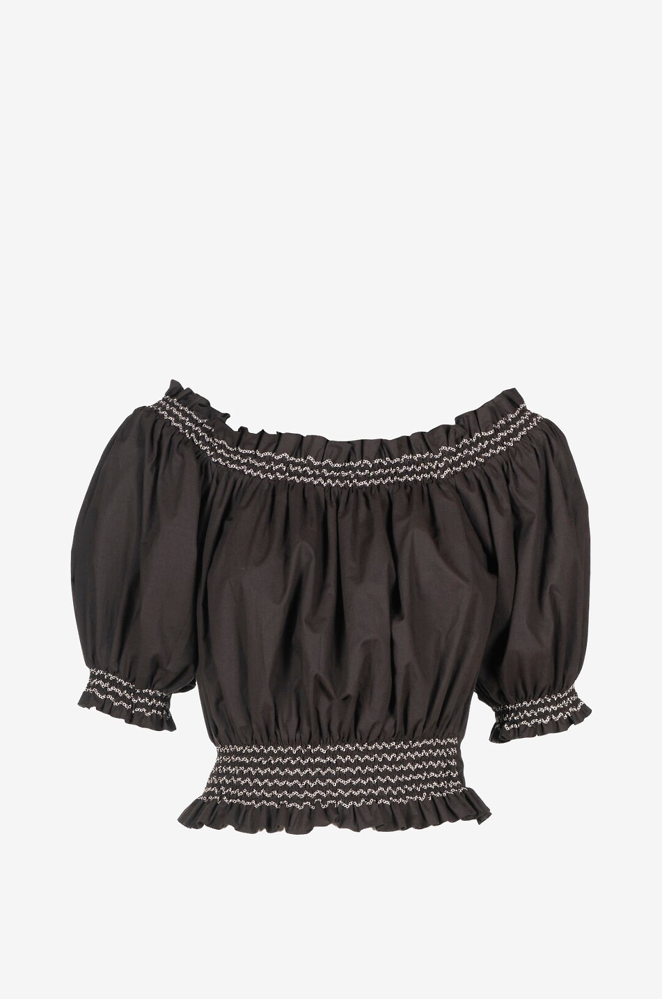 LUISA SPAGNOLI Basalto cotton off-the-shoulder top Women BLACK 2