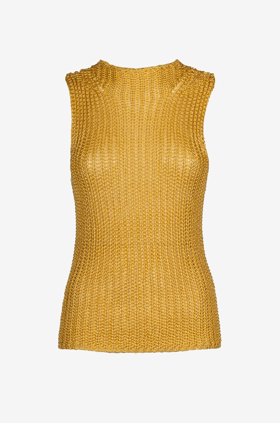 LUISA SPAGNOLI Top sans manches en crochet à col rond Coppetta Femme JAUNE 1
