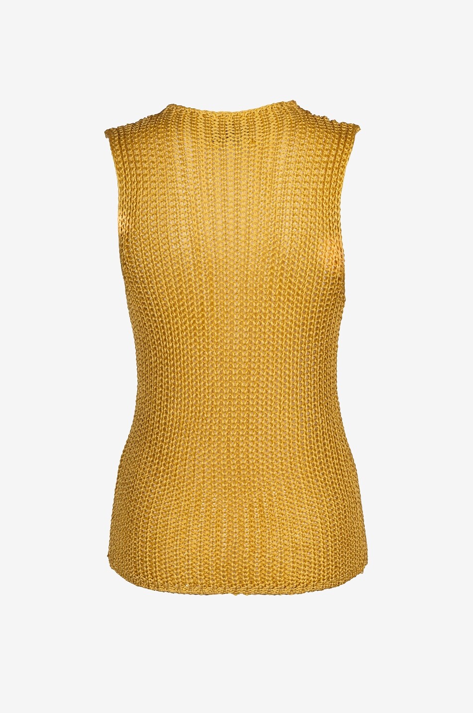 LUISA SPAGNOLI Top sans manches en crochet à col rond Coppetta Femme JAUNE 2