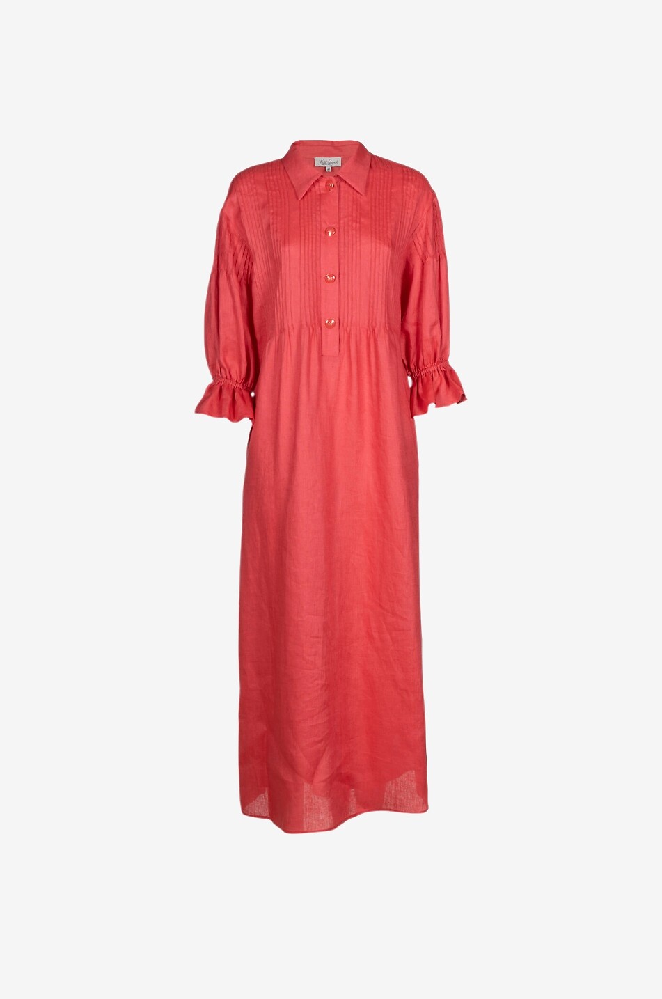 Robe chemise midi à manches bouffantes en lin Pasotto