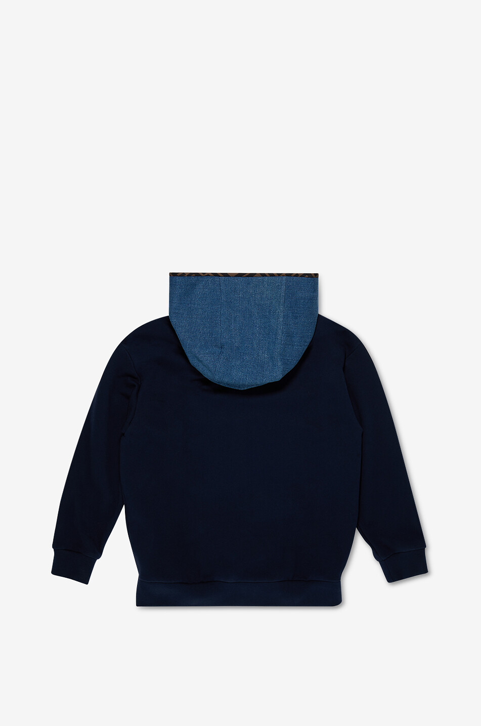 FENDI FF boys' hooded full-zip denim and jersey sweatshirt Boy DARK BLUE 2