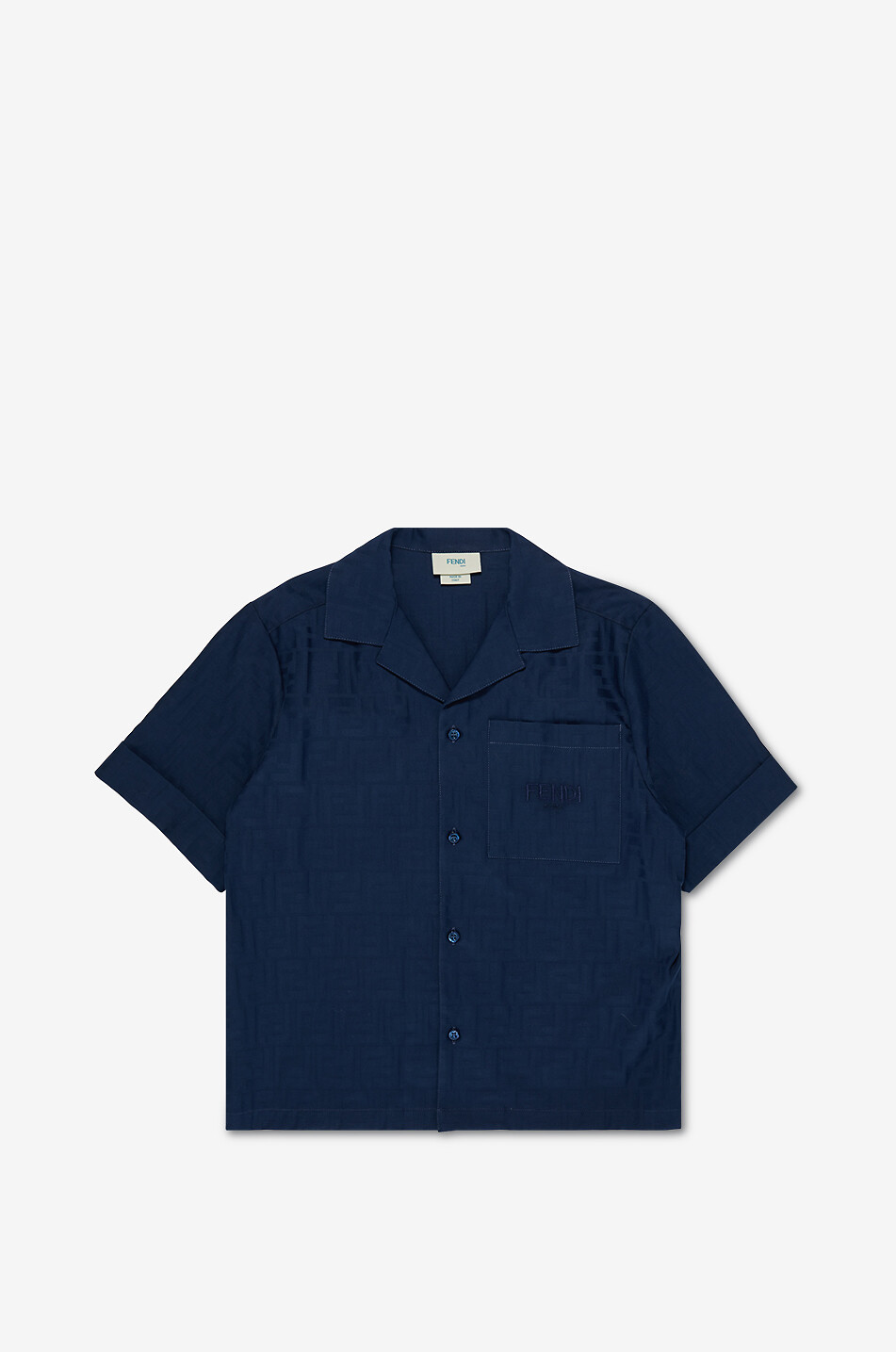 FF boys' jacquard satin short-sleeved shirt