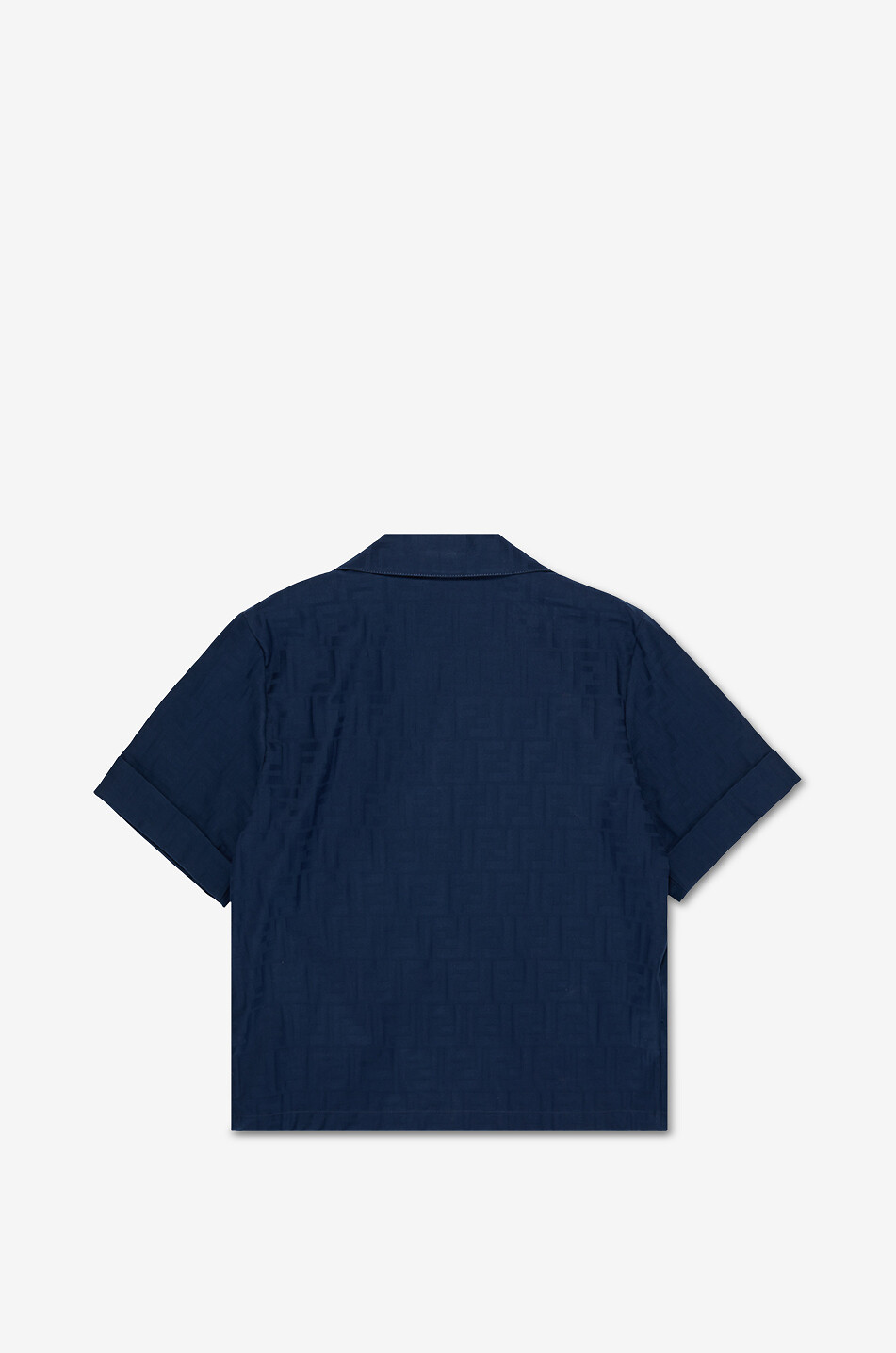FENDI FF boys' jacquard satin short-sleeved shirt Boy DARK BLUE 2