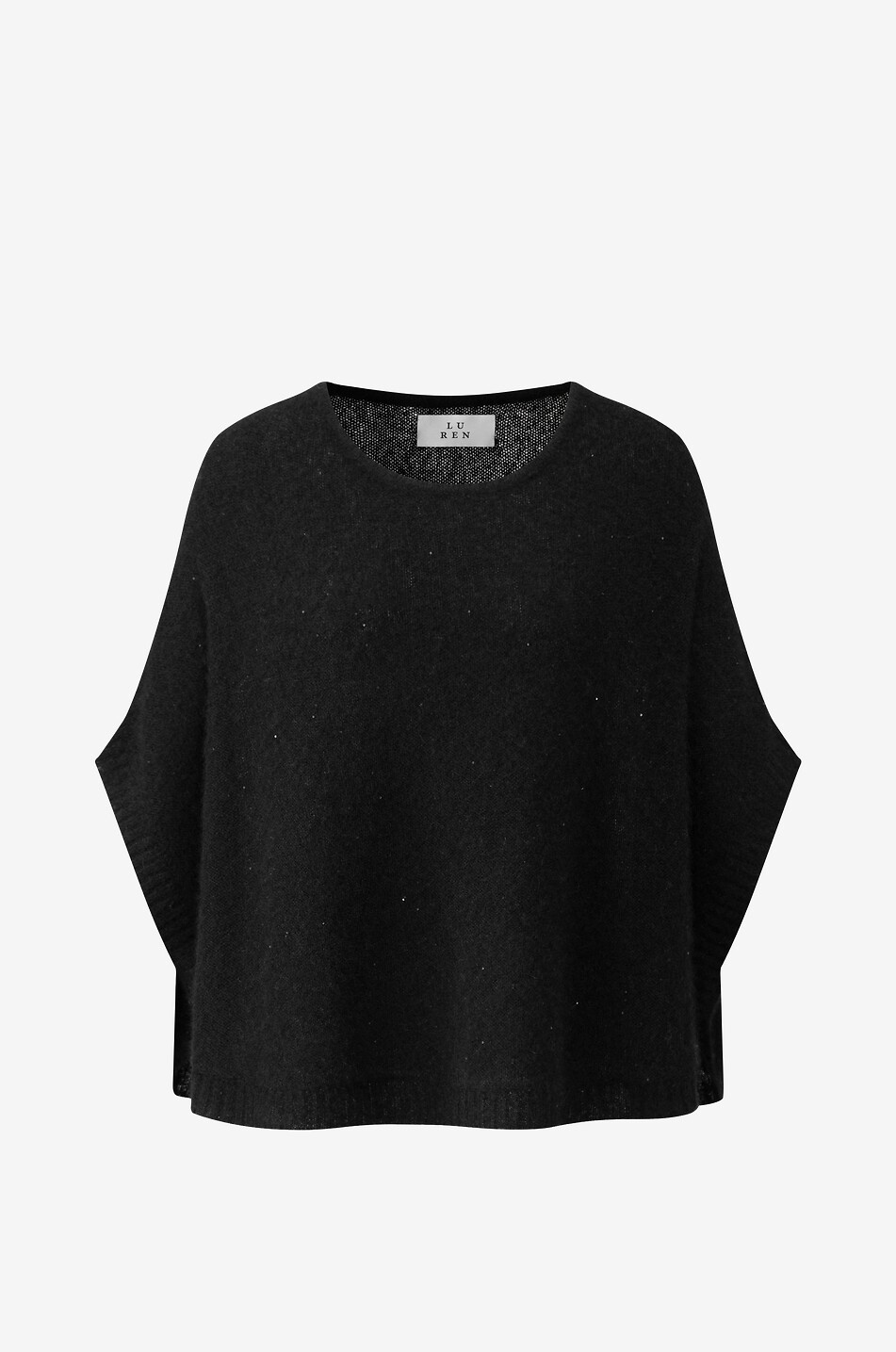 Shiitake cashmere and silk poncho jumper