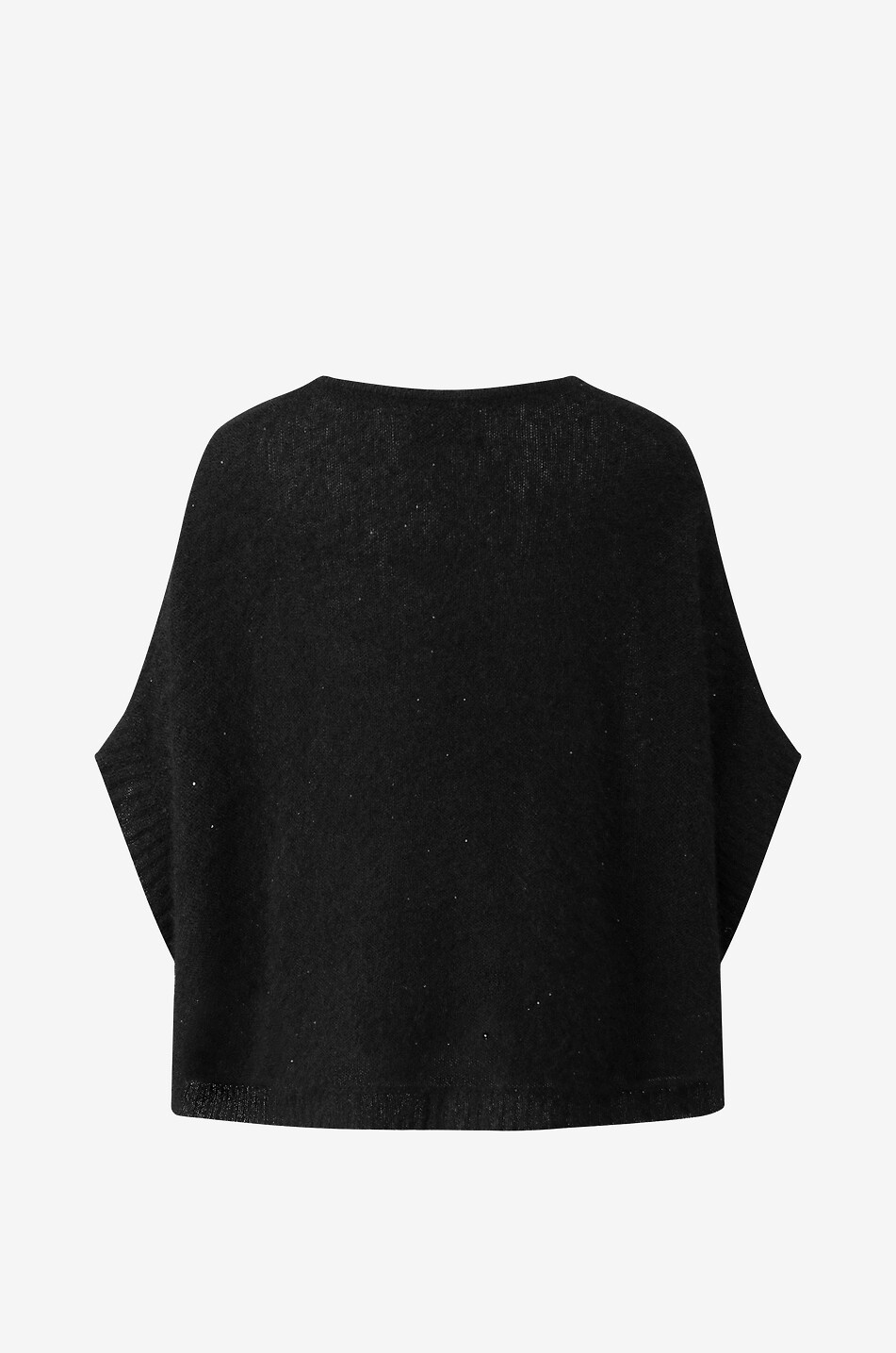 LU REN Shiitake cashmere and silk poncho jumper Women BLACK 2